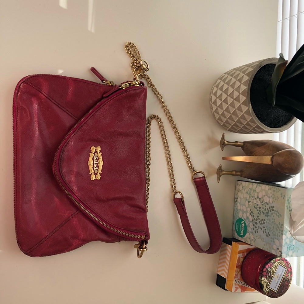 Salad Calf leather pink crossbody bag
